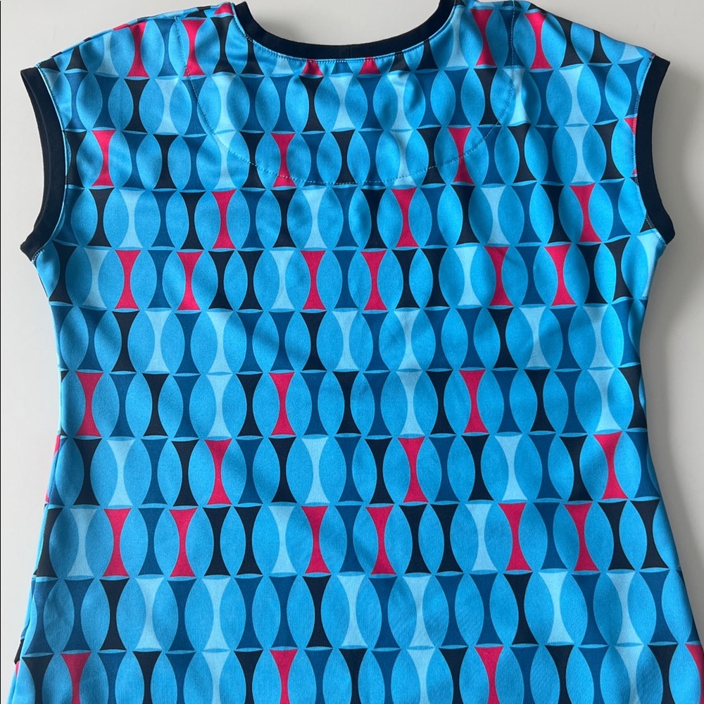 Lesley Evers Retro Mod Dress Stretch Pop Art 60s- Made in USA Sz XS - Picture 8 of 9